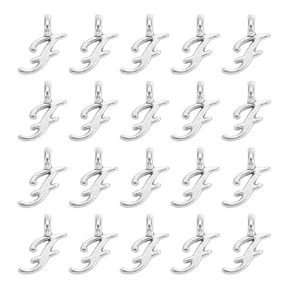 uxcell A-Z Alphabet Charm, Metal Alphabet Letter Charm Initial Charm Pendant Bead for Necklaces Bracelets Jewelry Making Craft - color: Silver F