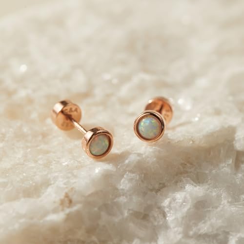 CHIC & ARTSY 18K Gold Plated Solid 925 Sterling Silver Flat Back Earrings for Women Multiple Piercings Screw Back Earrings Cartilage Hypoallergenic Jewelry - style: 925 Silver Flat Back #17