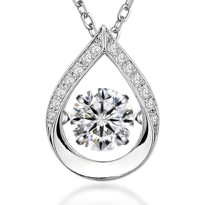 ARINZA Moissanite Necklace for Women, 1 Ct 925 Sterling Silver Dancing Stone Pendant, 18+2 Inch Chain, Valentine’s Day Christmas Gift for Her, Wife, Mom, Anniversary, Birthday - color: 2 Water Drop