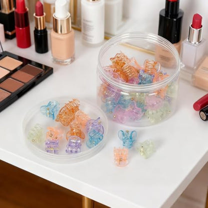 50 PCS Mini Hair Claw Clips， Bangs Strong Grip Multifunction Clamp Clips. (Glitter) - color: Glitter