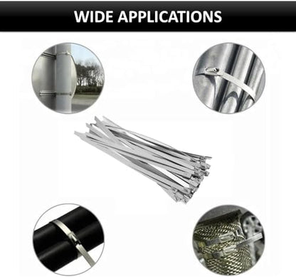 Kable Kontrol Stainless Steel Metal Zip Ties 15 Inch 2500 Pcs, 200 Lbs Test | Heavy Duty Steel Bulk Cable Ties, Self-locking, Multi-Purpose, Outdoor and Indoor Use, High Temperature, Corrosion Resistant - size: 15" - 200 Lbs - 2500 Pcs