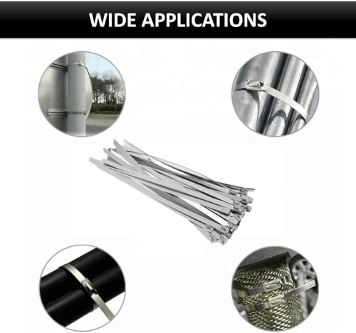 Kable Kontrol Stainless Steel Metal Zip Ties 27 Inch 2500 Pcs, 200 Lbs Test | Heavy Duty Steel Bulk Cable Ties, Self-locking, Multi-Purpose, Outdoor and Indoor Use, High Temperature, Corrosion Resistant - size: 27" - 200 Lbs - 2500 Pcs