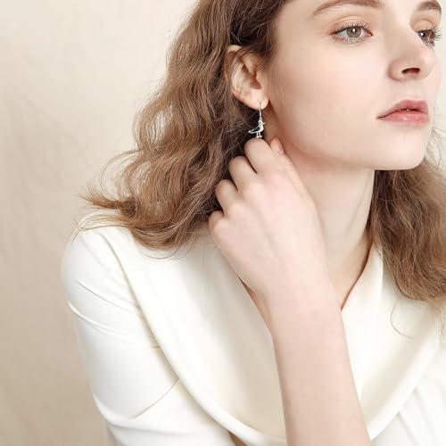 S925 Sterling Silver Cute Bird Earrings for Women Jewelry - color: White-Seagull
