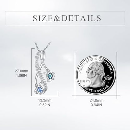 POPLYKE Cross Necklace for Women 925 Sterling Silver Cross Pendant Necklace Animal Jewelry Christmas Gifts for Women Mother Grandma - style: Sea Turtle