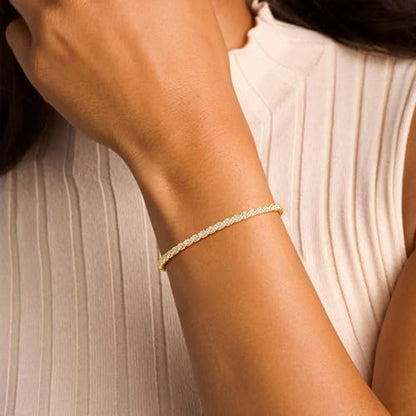 Turandoss Dainty Tennis Bangle Bracelets for Women Jewelry Gifts | 14K Gold Plated, Personalized Tennis Bracelets, Trendy Cubic Zirconia Bangle Bracelet, Jewelry Gifts for Mom Wife Sister - color: Half CZ Bangle - Twisted Tennis