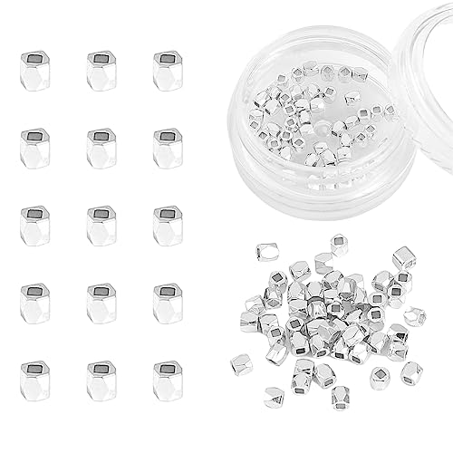 Silver Plated Faceted Spacer Beads 2x2mm 50pcs for Jewelry Making Findings Non Tarnish - color: Silver, size: 2x2mm Faceted