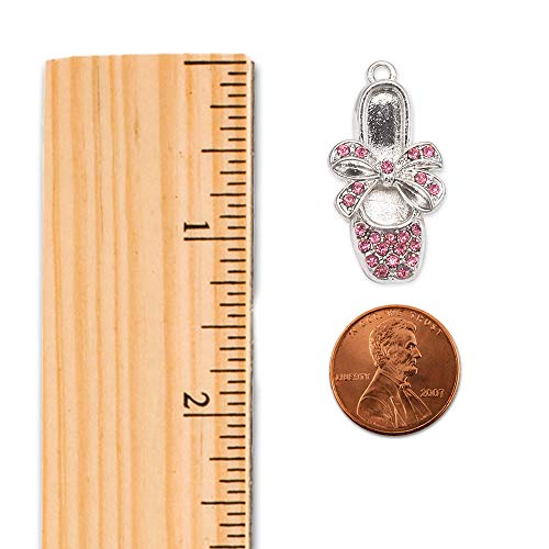 Silver Customized Charm Bracelet with Cubic Zirconia Jewelry - style: Ballerina Slipper