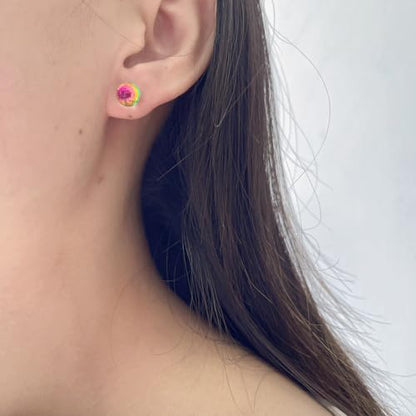 Dazzling Crystal Disco Ball Cartilage Stud Earrings for Women Mom Stainless Steel Austrian Colorful 6mm/8mm CZ Tragus Screw Flat Back Helix Tiny Studs Earring Fashion 60's 70's Jewelry Prom Party 20G - color: Colorful,8mm