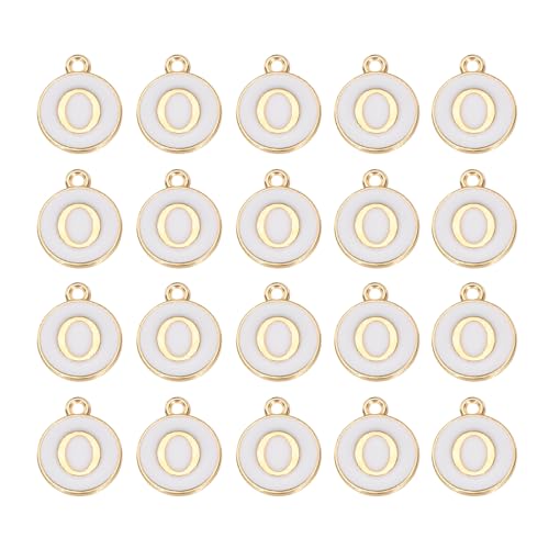 MECCANIXITY Pendants Letter Charm Initial Charm Double Sided Alphabet for DIY Necklace Bracelet Earrings Jewelry Making - style: O