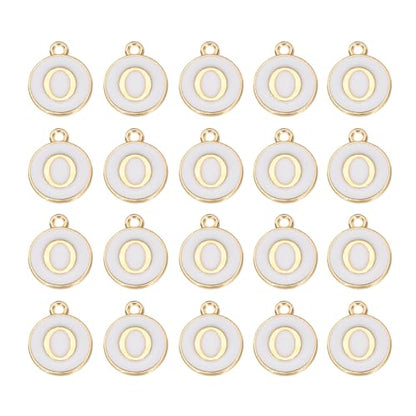 MECCANIXITY Pendants Letter Charm Initial Charm Double Sided Alphabet for DIY Necklace Bracelet Earrings Jewelry Making - style: O
