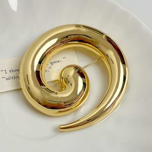 Minimalist Snail Brooch Pin Gold/Silver Plated Twist Lapel Pins Jacket Blazer Suit Hat Bag Accessories Jewelry for Women Men (Golden)