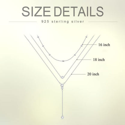 MONGAS Boho Layered Necklace Sterling Silver Triple 3 Stacked Vertical Bar Triangle Long Layering Necklaces Christmas Jewelry Gifts for Women - style: Lariat