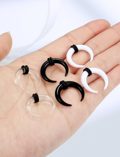 14-00G Ears Gauges Tunnels Plugs for Women Acrylic Buffalo Pincher Ear Gauge Septum Stretching Kit Nose Piercing Kit Earring Expander Stretcher Earrings Piercing Jewelry for Women Men - style: 6G Tapers