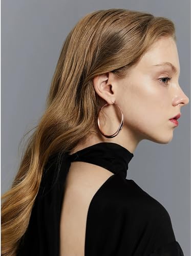 Cocadant 14K Real Gold Hoop Earrings for Women Trendy,Sterling Silver Post Hypoallergenic Lightweight Sparkly Rhinestone Big Hoop Earrings