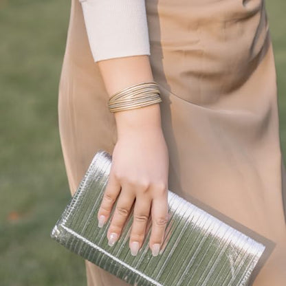 Gold Tube Leather Wrap Bracelets Boho Chunky Stackable Layered Western Cuff | Stacked Bohemian Cool Magnetic Clasp Bangles Statement Cowgirl Hippie Country Festival Accessories for Women Trendy - color: Sand