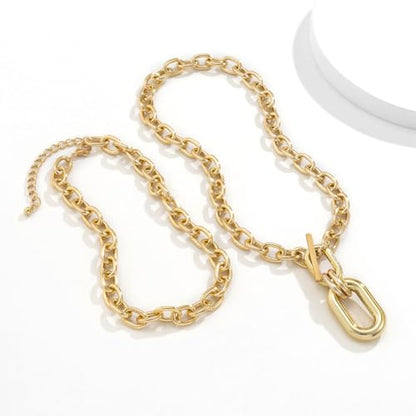 Layered Chunky Gold Silver Necklace Big Cuban Chain Statement Necklace Stacked Punk Chain Choker Necklaces for Women Trendy Jewelry Birthday Gifts - color: 03 Gold