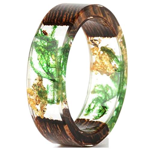 Jude Jewelers 8mm Transparent Acrylic Resin Wood Ocean Style Wedding Band Anniversary Ring - color: Green