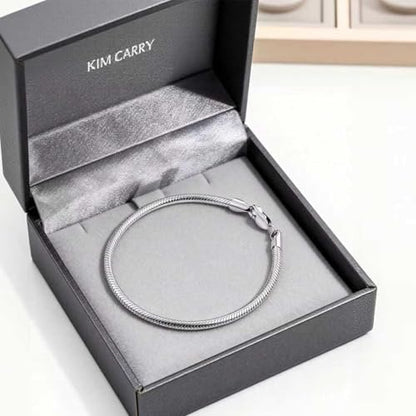 Men's S925 Sterling Silver Bracelet, Casual Elegant Men's Jewelry, Snake Chain Bracelet Large to Small Sterling Silver Gift for Men