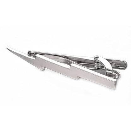 Yoursfs Lightning Bolt Tie Clip for Men Unique 316L Stainless Steel Novelty Tie Bar Super Hero Cool Tie Clips for Valentine's Day Gifts - color: Silver