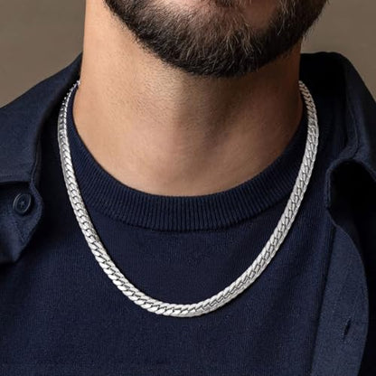 Snake Chain for Women Stainless Steel Dainty Choker Necklace Thin Layered Men Chain 8mm Width Gold/Black/Silver Plated Trendy Jewelry 18/20/22/24/26/28/30 Inch - color: 8MM-Silver Snake Chain, size: Length 20 Inches (women's average length)