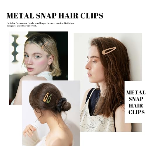 Small Hair Barrettes For Women No Slip Metal Snap Clips For Thin And Fine Hair,Matte Black Brown Green Gray,20 PCS,1.97 x 0.5 Inch. - color: Matte Black Brown Green Gray