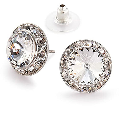 Star Light Crystal Rhinestone Earrings for Dance, Pageant, Prom, Wedding | Elegant sparkling jewelry, European quality crystals for ballroom, skating, figure competition, and special events - color: 15mm Crystal Clear Pierced