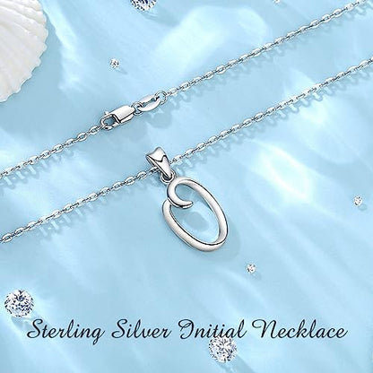 EUDORA Sterling Silver Initial Necklaces for Women, Classic 26 Letter Neckless Gifts for Girls, Sister, Mother Daughter, 18 inch Chain - style: O
