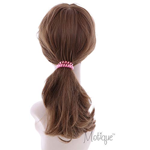 Irridescent Coil Pony Holders - Set Of 5-Pink - color: Pink