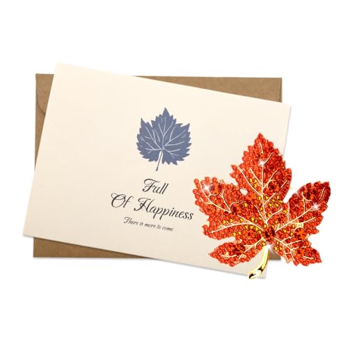 Elegant Floral Bouquet Brooch for Women Bridesmaid Pins Flower Brooches Floral Lapel Pin for Dress Suit Collar with Flowers Say Greeting Cards - color: Mapleleaf