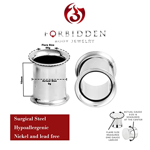Forbidden Body Jewelry Ear Gauges, Ear Tunnels, Tunnels For Ears, Surgical Steel Mirror Finish Double Flared Tunnel Plug Earrings - style: 2pcs: 8mm (0GA)