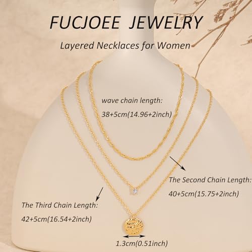 Layered Necklaces for Women - Dainty Necklace Stack 14K Gold Plated Layering Pendant Necklace Set Simple Gold Necklaces for Women Trendy Jewelry Gifts for Women - color: Gold-Set3