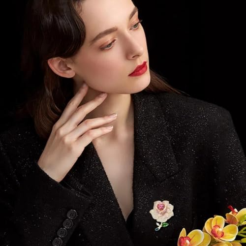 SYWDUDUCLT Fashion Elegant Brooches for Women Brooch, Suitable For Party And Daily Wear On Many Occasions - style: Rose-Rhinestone