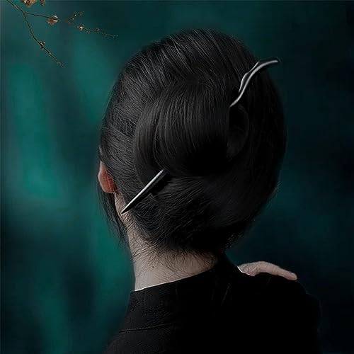 Hair Sticks for Buns 9.0" Ebony Hair Chopsticks for Women Long Hair Simply Wooden Hair Pin sticks (1-Ebony 9") - color: 1-Ebony 9"