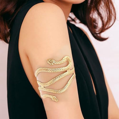 Harry and Henry Arm Cuff Gold Upper Arm Jewelry for Women Adjustable Open Cuff Bangle Bracelets Armband Jewelry Summer Outfits for Women 2026 - color: E:Snake Arm Cuff
