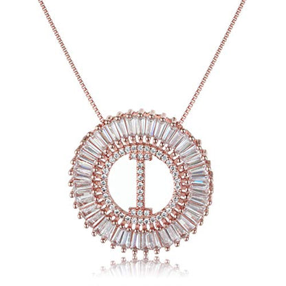COTTVOTT A-Z Alphabet Pendant Necklaces Charms Women Initial Letter Chain Necklace 4 Colors - style: Rose Gold-I