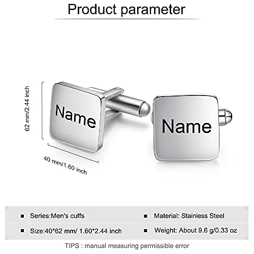Custom Cufflinks for Men - Personalized Gold Mens Cufflinks with Engraving Name & Initial Stainless Steel Cuff Links for Wedding Groom Businessman - color: Style 4