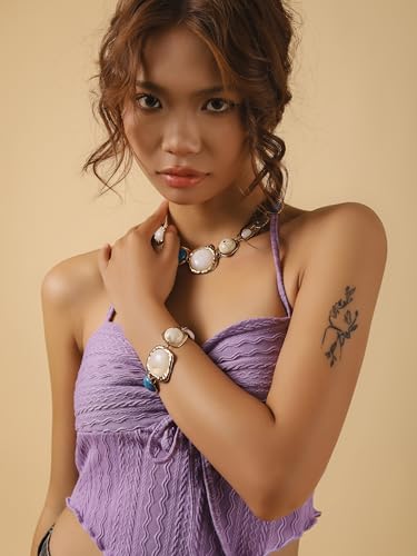 Geometric Metal Stone Bracelets, Trendy Personality Jewelry for Women - style: Bracelet BRAC.003