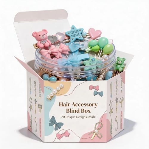 20 Pcs Assorted Hair Clips Set with Jewelry Jar, Fashion Hair Accessories for Everyday Wear & Special Events, Ideal Birthday Gift for Women