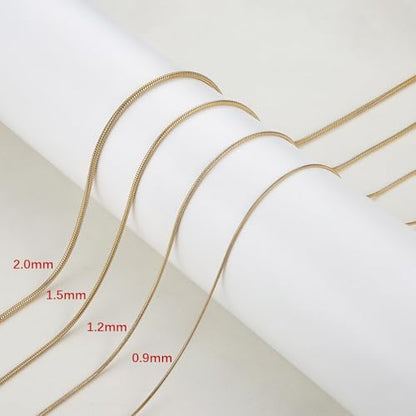 HZMAN Snake Chain Necklace for Men Women Thin Stainless Steel Chain Necklace Hip Hop Men's Choker Necklace 16"-30" Jewelry Gift - color: 0.9mm-Gold, size: 16.0In