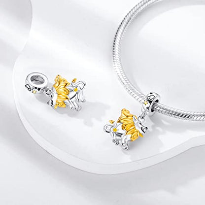 Zodiac Sign Charms for Bracelet Necklace 925 Sterling Silver Charms 12 Constellation/Horoscope Star Dangle Birthstone Beads, Birthday Jewelry Gifts for Women Men - color: Zodiac Leo(7.23～8.22)