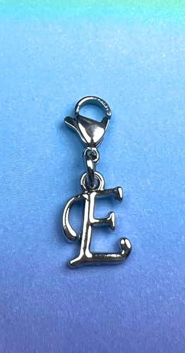 Initial Italic Cursive Stainless Steel Clasp Clip on Charm Graduation Cap Tassel Event Party Invitation Card Baby Shower Birthday Thank You Celebration Personalized Congratulations Choice of 26 Letters - style: Letter E