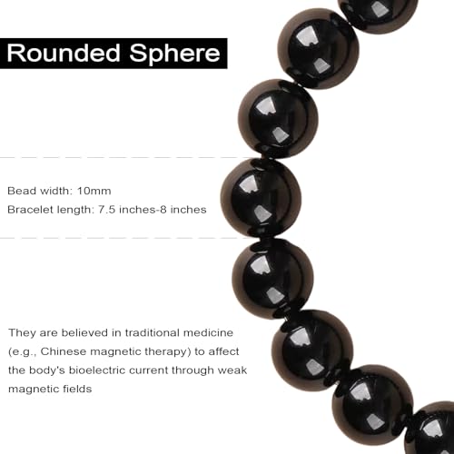 38 Magnetic Therapy Hematite beaded Bracelet For Women And Men Power Gemstone Crystal Unisex Macrame - color: Hematite