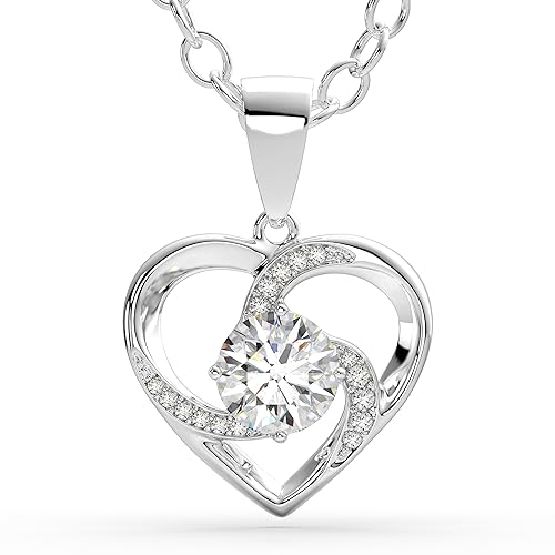 SERASAR Silver Heart Pendant Necklace Women Jewelry Anniversary Girlfriend - color: Silver, style: Emotion