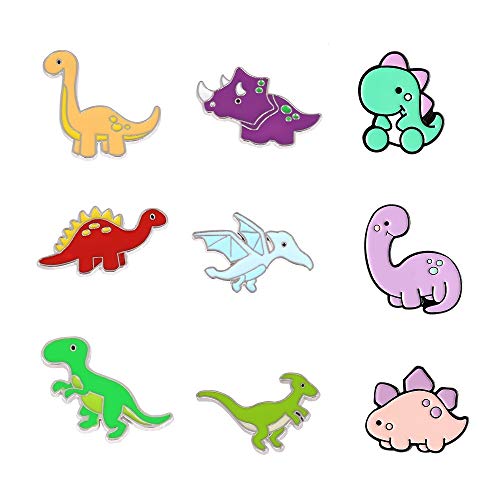 Cute Enamel Pin Set Lapel Pins Brooches Cartoon Brooch Badge Pins for Clothes Bags Backpack for Women - color: Dinosaur Set