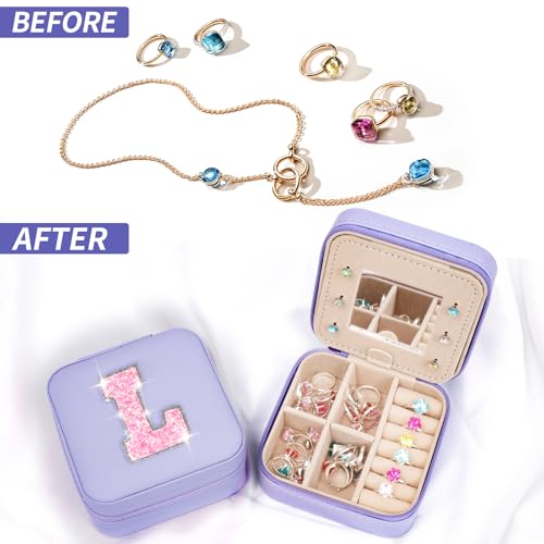 Uygafly Gifts for Teen Girl Trendy Stuff,Birthday Gift for 5 6 7 8 9 10 11 12 13 14 15 Year Old Girls,Cute Travel Jewelry Case Small Box | Lavender,L - color: Lavender, style: L
