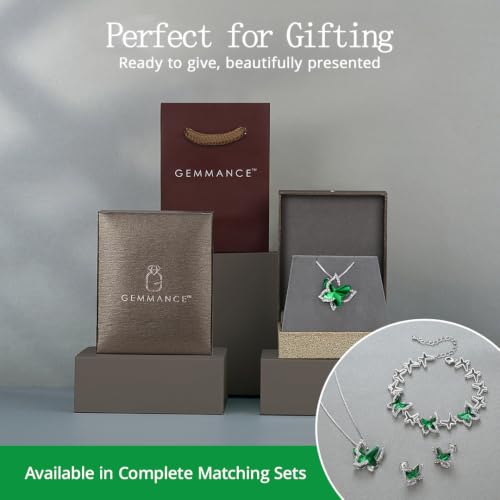 Butterfly Necklace, Birthstone Crystal, for Women, Silver Tone Pendant Jewelry, Anniversary Birthday Gift for Her, Wife & Mom, 18"+2" - color: 05-May Birthstone - Emerald Green Crystal