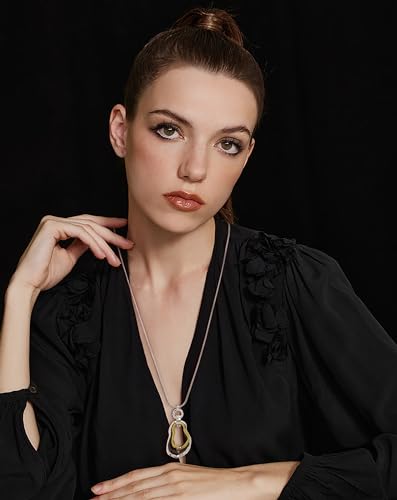 CLASSYZINT Long Silver Necklace For Women, Rope Chain Snake Chain With Pendant Necklace | Sweater Necklace | Teacher Gifts | Silver Pendants Necklace - color: Love Knots Necklace
