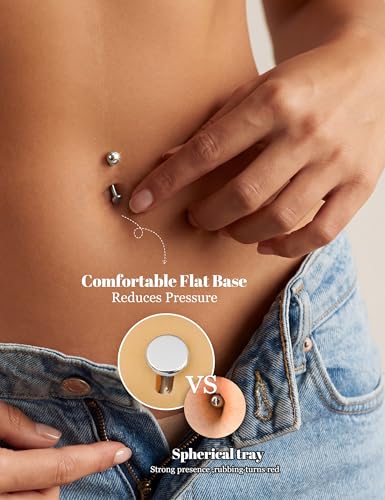 Floating Titanium Belly Button Rings Hypoallergenic G23 Titanium Internally Threaded Belly Ring 14G Belly Piercings for Women Navel Piercings Jewelry - color: dot