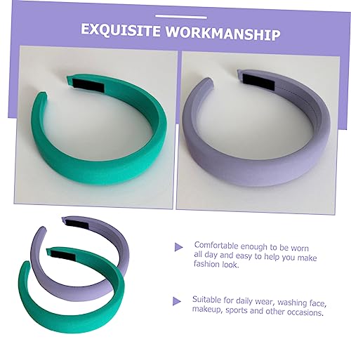 2pcs Wide Padded Headband for Women and Girls Soft Fabric Hair Accessories Light and Comfortable and for Daily Wear and Hair Fixing