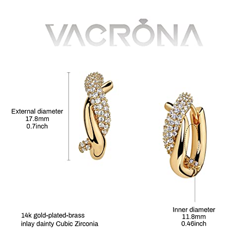 Cubic Zirconia Huggie Earrings 14k Gold Plated Tiny Earrings Small Huggie Hoop Earrings Simple Lightweight Hoops Gift for Women - color: S winding